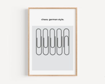 Office Poster Decor | Gift for Colleagues | Home Office | Workplace | Study | Mobile Working | Chaos German Style
