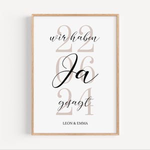 Poster per matrimoni | Foto del matrimonio | Abbiamo detto sì | Personalizzato con data e nome | sposi | Matrimonio | Regalo | anniversario