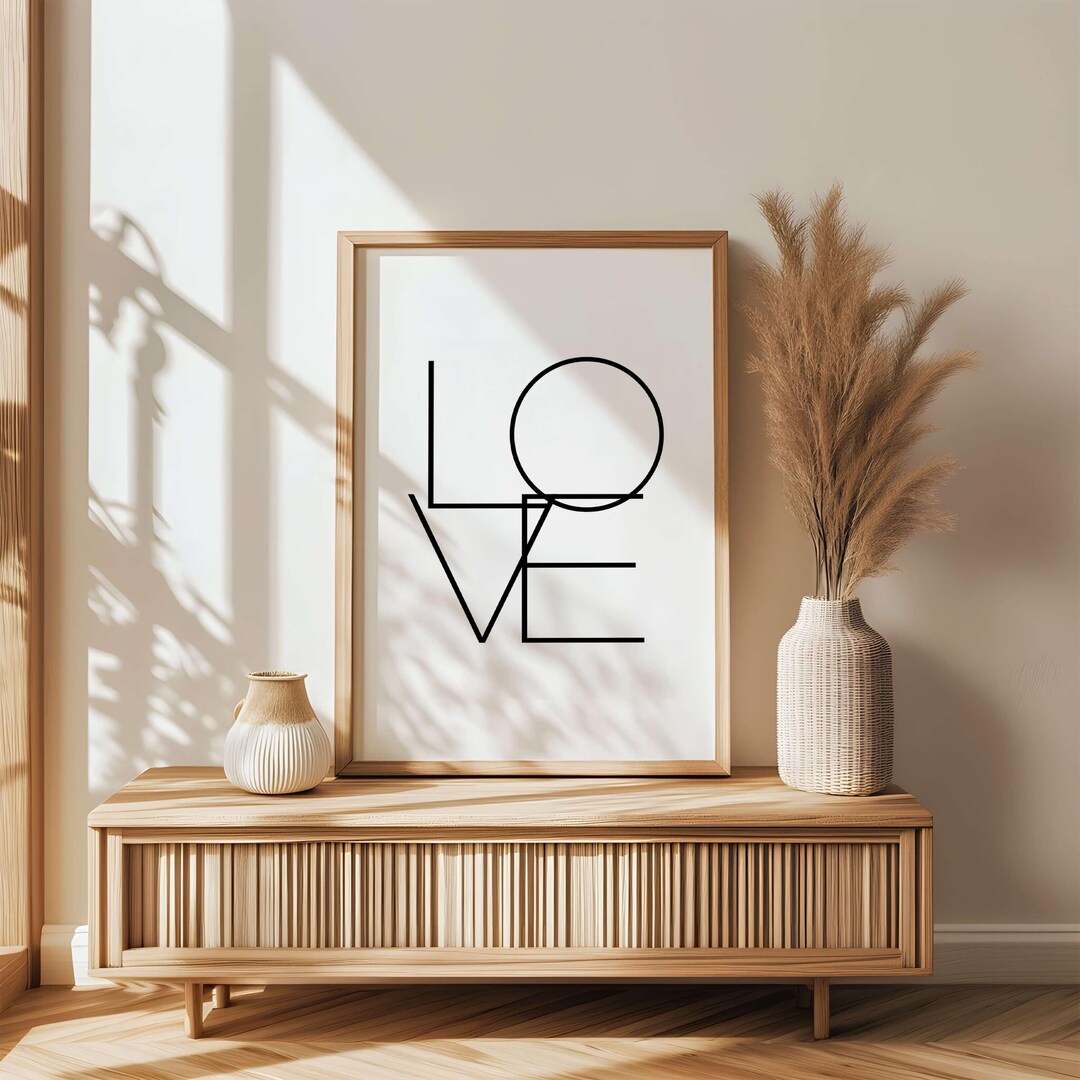 Minimalist Love Poster | Modern Love Wall Art | Gift for Couples ...