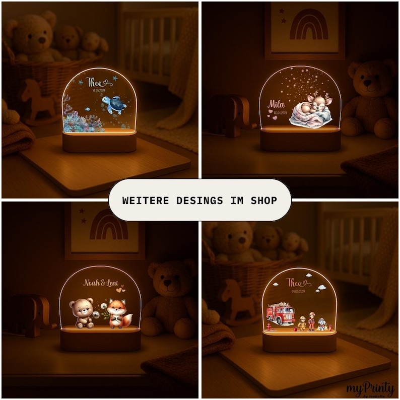 Nachtlampe personalisiert | Unterwasserwelt | Acrylglas | Geburtstagsgeschenk | Taufgeschenk | Geburt | Geschenk | Kinderzimmer | Nachtlicht Bild 6