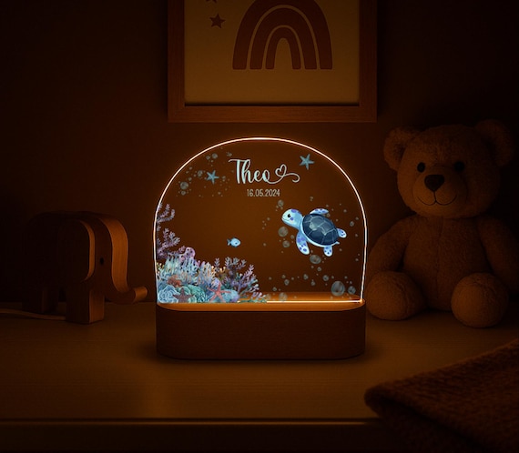 Nachtlampe personalisiert | Unterwasserwelt | Acrylglas | Geburtstagsgeschenk | Taufgeschenk | Geburt | Geschenk | Kinderzimmer | Nachtlicht
