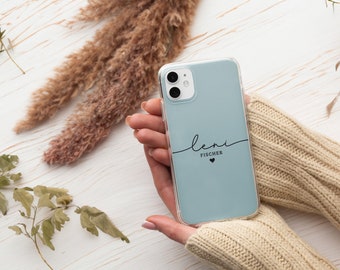 Handyhülle personalisiert mit Namen | iPhone 16, Samsung S25, Google Pixel 9 | Geschenk Freundin | individuelle Hülle | minimalistisch
