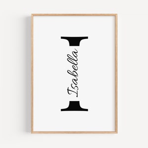 personalisiert Namensposter | Namensdruck | A-Z Anfangsbuchstaben | personalisierter Geburtsdruck |  Buchstaben Poster | Familien Bild