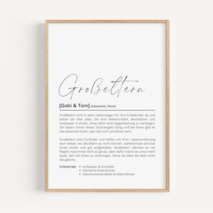 Definition Poster I Großeltern I Oma und Opa | personalisiertes Poster | Geschenk | Geburtstag | Danke | Muttertag I Vatertag I Download