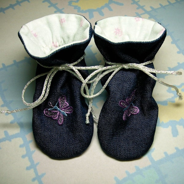 Terra Verde, "TV" Baby Bootie Bootee PDF Sewing Pattern, Includes 5 sizes Preemie to 12 months, Instant Download