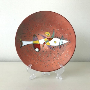 Artisan Spanish Ceramic Plate - Signed H. Perez Midcentury-Style Wall Hanging