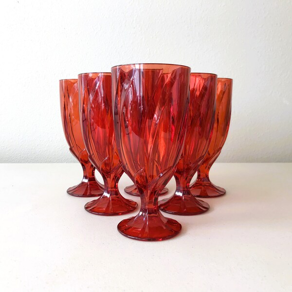 Bright Red Glasses Etsy