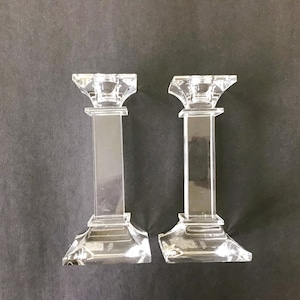 Vintage MIKASA Candle Holders - Art Deco Crystal Glass Candlesticks - Mikasa Classic Candlestick - Set of 2