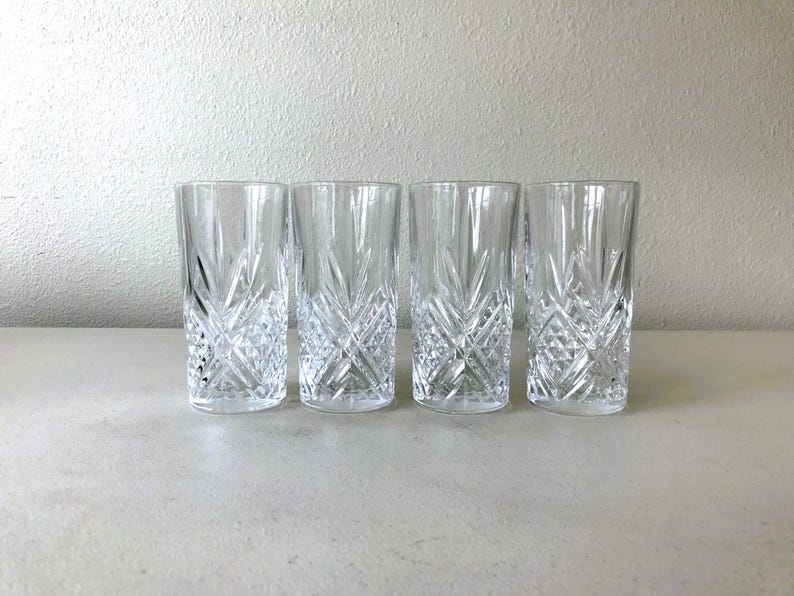 Crystal Water Glasses- Set of Four