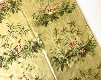 Vintage Jungle Fabric - 5th Ave/Covington Exotic Animal Fabric, 1.8 yards