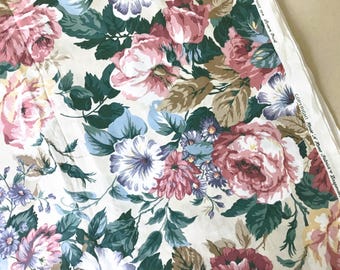 Vintage Pastel Floral Cotton Fabric: House n Home Romantic Chintz, 5.5 yards
