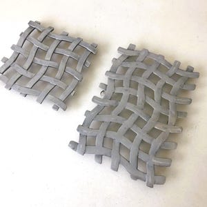 Vintage Copco Trivet Set - Aluminum Basketweave Geometric Trivets - Copco Hot Pad Trivet - Set of Two