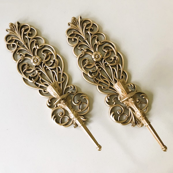 Gold Floral Sconces Etsy