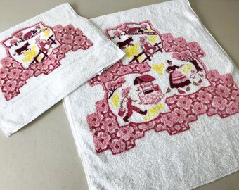 Vintage Farm Life Cotton Towel Set: Pacific Supersorb Bath & Hand Towels