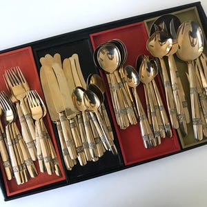 カトラリー(スプーン等) Thai Brass flatware Thai Brass Flatware - Etsy