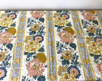 Vintage Waverly Fabric - Chinoiserie Chrysanthemum Floral Decor Fabric - 4.6 yards