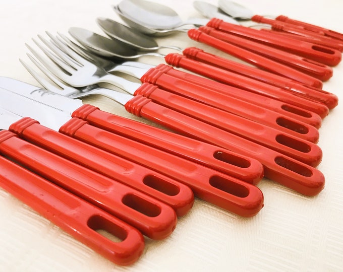 Vintage Inox Italy Plastic Flatware Silverware Stainless Steel Etsy