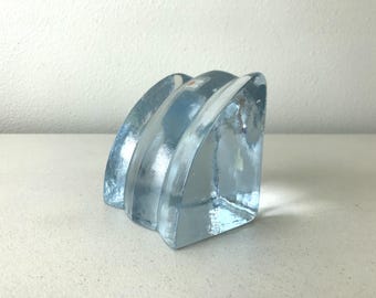 Vintage Glass Blenko Heavy Handmade Bookend
