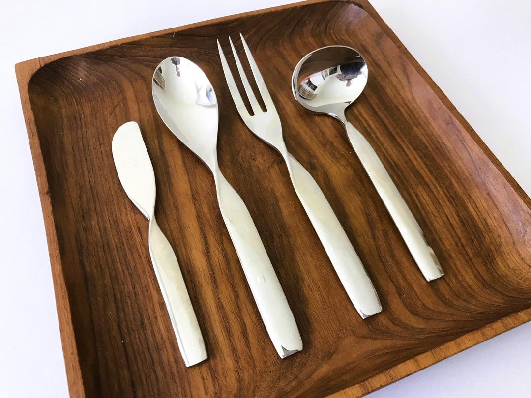 Sasaki WARD double Helix Midcentury MCM Designer Flatware Stainless Steel Silverware