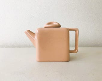 Vintage Ceramic Art Deco Teapot - Small Tea-for-Two Peach Tea Pot