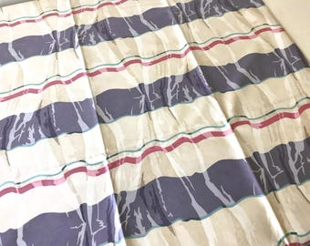 Vintage Fabric - P Kaufmann Ribbon Stripe SUNROOM Crisp Coated Cotton Chintz Fabric - 4 yards