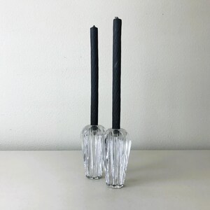 Vintage Royal Gallery Crystal Candle Holders - Art Nouveau Fluted Glass 6&quot; Candlesticks - Czech Republic Crystal Candle Holders - Set of 2
