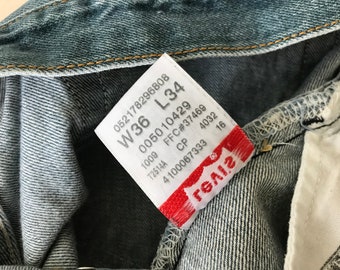 Vintage Levis Levi Strauss Jeans 501 Button Fly 100% Cotton