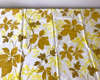 Vintage Gold & Yellow Leafy Midcentury Fabric Panel