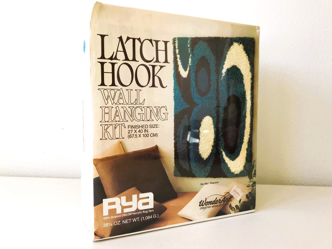 Vintage 60s Latch Hook RYA Rug Wall Hanging Kit by Wonderart Etsy