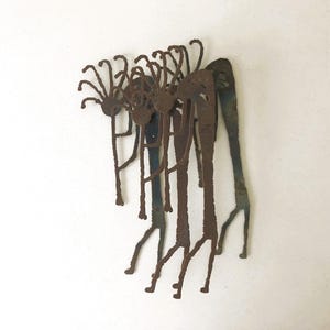 Vintage Metal Sculpture - Southwest KOKOPELI Dimensional Wall Hanging - Rustic Southwest Original Art Object