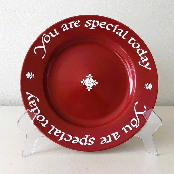 Vintage Waechtersbach "You Are Special Today" Red Birthday Celebration Ceramic Plate Dated 1979