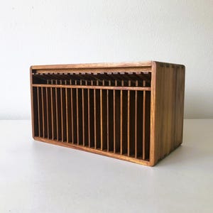 Vintage KALMAR Teak Wood CD Holder - Teak CD Holder With Levers or