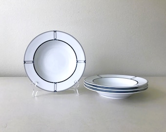 Vintage Studio Nova Art Deco Bowls: "Exhibition" Pattern, Set of 4
