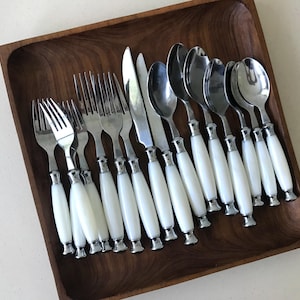 Cambridge "Barcelona" Flatware: Pearlized Handle, 16 Pieces
