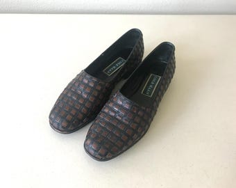 Vintage Cole Haan Basketweave Leather Loafers - Women's Size 8