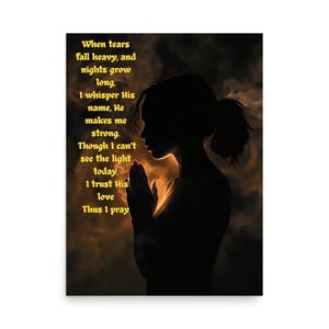Christian Wall Art Print: Inspirational Prayer Poem, Faith-Based Decor