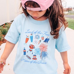 Kids Comfort Colors® 4th of July Shirt, Fourth of July T-Shirt, USA Shirt, Independence Day, American Patriotic Shirt,Matching Doodle Tee