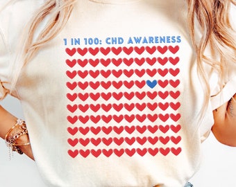 CHD Awareness Tee-comfort kleuren Valentijnsdag hart maand-aangeboren hartafwijkingen-hartziekte ondersteuning shirt cadeau voor hart kinderen en familie