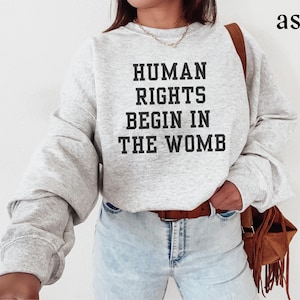 Camiseta Pro Vida Pro Mujer - Sudadera con los derechos humanos comienzan en el útero - Camiseta antiaborto - Regalo para hombres o mujeres - Camiseta Save the Babies