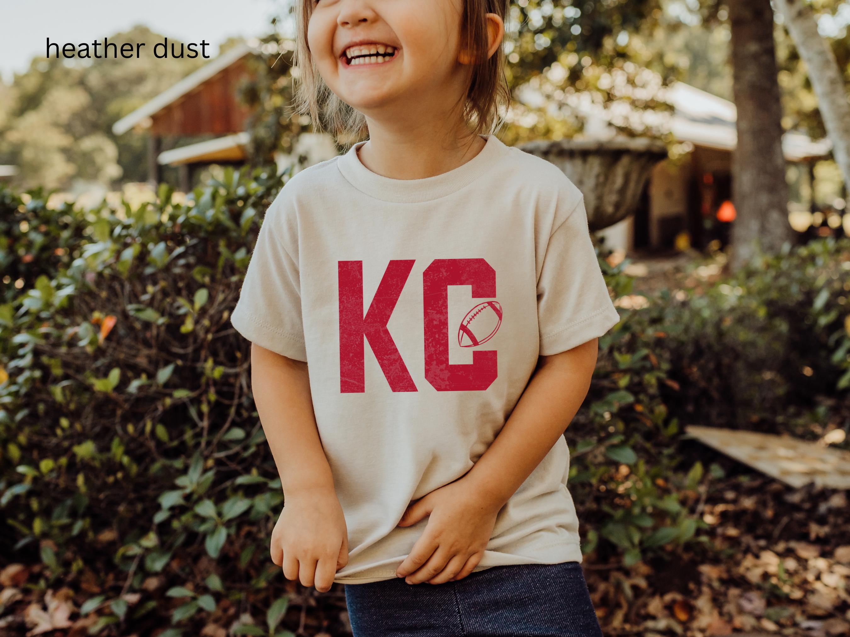 Vintage Style Kansas City Football Kids T-Shirt – Red, 100% Cotton, Small