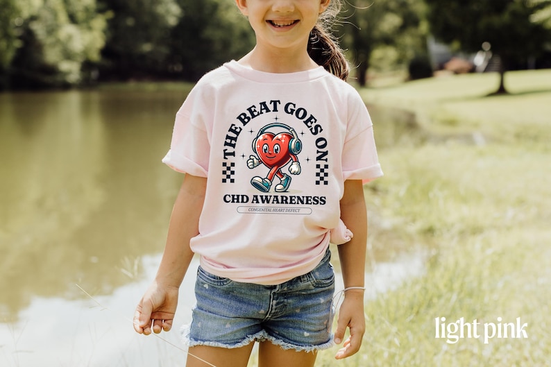 CHD AWARENESS SHIRT FOR YOUTH AND KIDS THE BEAT GOES ON GILDAN SHIRT