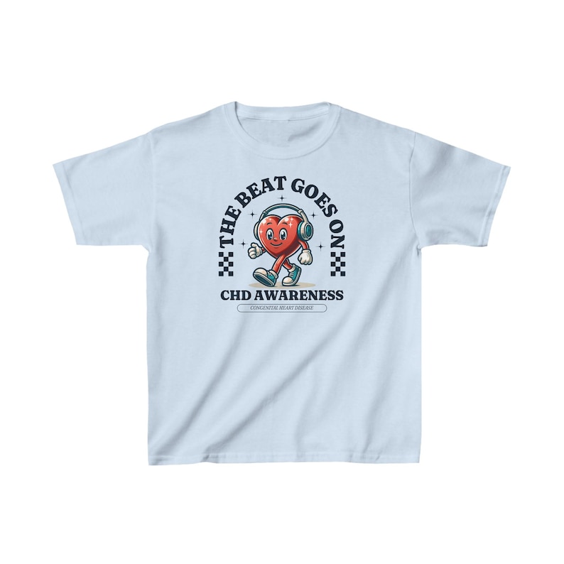 CHD AWARENESS SHIRT FOR YOUTH AND KIDS THE BEAT GOES ON GILDAN SHIRT