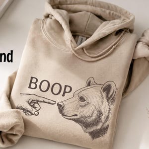 Boop Sweatshirt, Vintage Bear Nose Boop Shirt, Funny Retro Hoodie, Graphic Unisex Nostalgic Animal Funny Meme Hoodie, Funny Gift