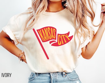 Kansas City Football Comfort Colors Shirt,Trendy Kansas City KC Football Shirt,Kansas City Game Day Tee Shirt,Gift for Kansas City Fan Gift