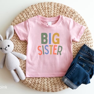 Big Sister Tshirt-Bella Canvas Toddler Tee for Big Sister Promotion-Gift for Baby Shower- Trendy Toddler Gift for New Baby
