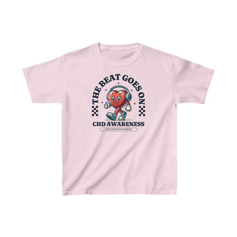CHD AWARENESS SHIRT FOR YOUTH AND KIDS THE BEAT GOES ON GILDAN SHIRT