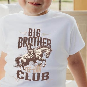 Big Brother Club Cowboy Shirt for Big Brother Promotion Western Style Toddler Tee for Boys Toddler Tshirt for  Baby Announcement Gift