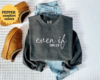 Sudadera con capucha "Aunque sea cómoda", "Aunque sea Daniel Verse", "Dios es bueno todo el tiempo", "Regalo de fe", "Regalo para ella", "Regalo de prueba"