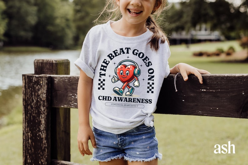 CHD AWARENESS SHIRT FOR YOUTH AND KIDS THE BEAT GOES ON GILDAN SHIRT