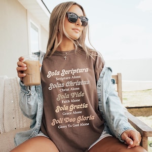 Theologie Shirt Fünf Solas ShirtReformation T-Shirt verbessert Geschenk für verbesserten UnisexRuhm für Gott allein Shirt Doktrinen der Gnade T-shirt